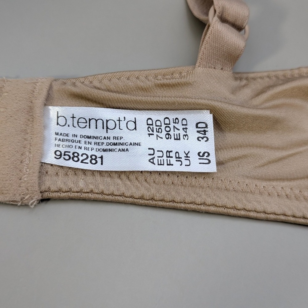 b.tempt'd by Wacoal Ciao Bella Nude Beige Underwire T-Shirt Bra Model 958281 34D - Picture 7 of 8